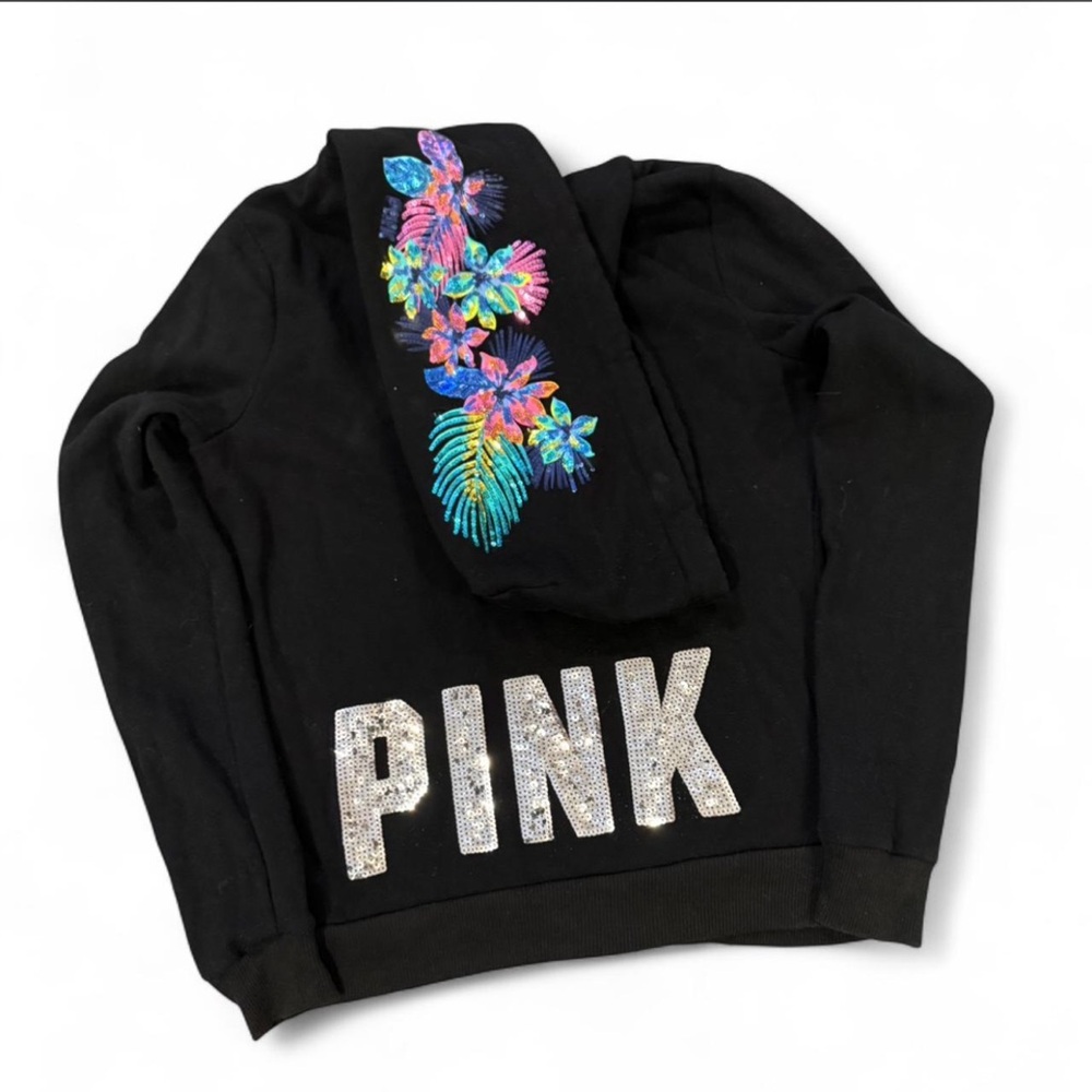 PINK Victoria's Secret Black Sweater with Silver Logo